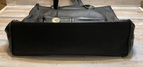 THE SAK Black Leather Tote Bag Hobo Double Strap Purse Pebbled Zipper Top Pocket - Picture 11 of 12