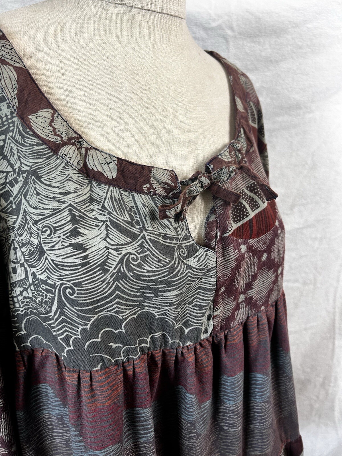 Sacred Threads Patchwork Blouse Tunic Boho Dress … - image 5