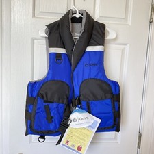 Onyx Adult Select Life Jacket Large Blue Angling Fishing Vest Pockets D Rings
