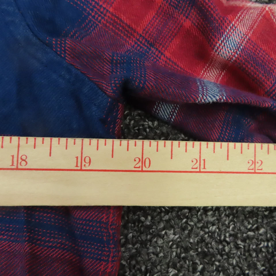 Mossimo рубашка женщин маленький красный и синий клетку пуговицы длинным рукавом бойфренд подходит - Изображение 3 из 4