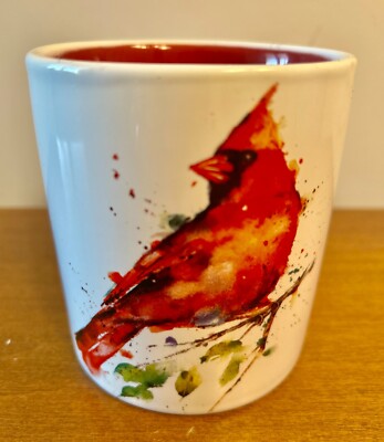 Red Cardinal Crock Canister Dean Crouser For Demdaco Ceramic Excellent Condition