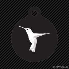 Hummingbird Keychain Round with Tab dog engraved many colors bird trochilidae 1