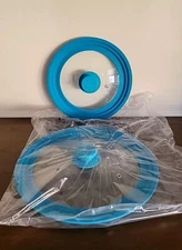 Universal Lids for Pots Pans Skillets, Glass w/ Silicone Rim 8"-12" Safe-T-Grip