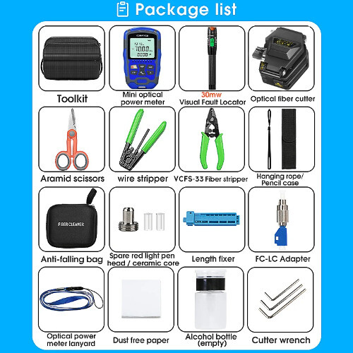 Optic Tool Kit with M7 OPM-70~+10dBm Optical Power Meter 30mw Visual Locator - 第 2/10 張圖片