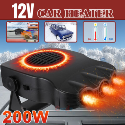 200W Car Truck Auto Heater 3-Outlet Hot Cool Fan Windscreen Demister Defroster