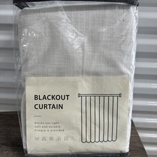 INOVADAY Cream Blackout Curtains 84 Inches Long 100 light blocking IVORY