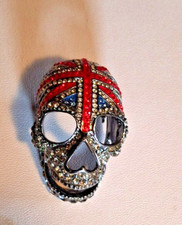 Large Butler & Wilson  union jack Skull  Brooch - NEW