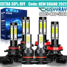 For Chevy Silverado1500 2500HD 2009-2012 2013 LED Headlights + Fog lamp Bulbs