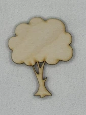 Custom Laser Cut Unfinished Tree Shape Wood Craft Cutout