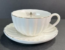 Jusalpha- White with Gold Trim Royal Style Cup And Saucer Set