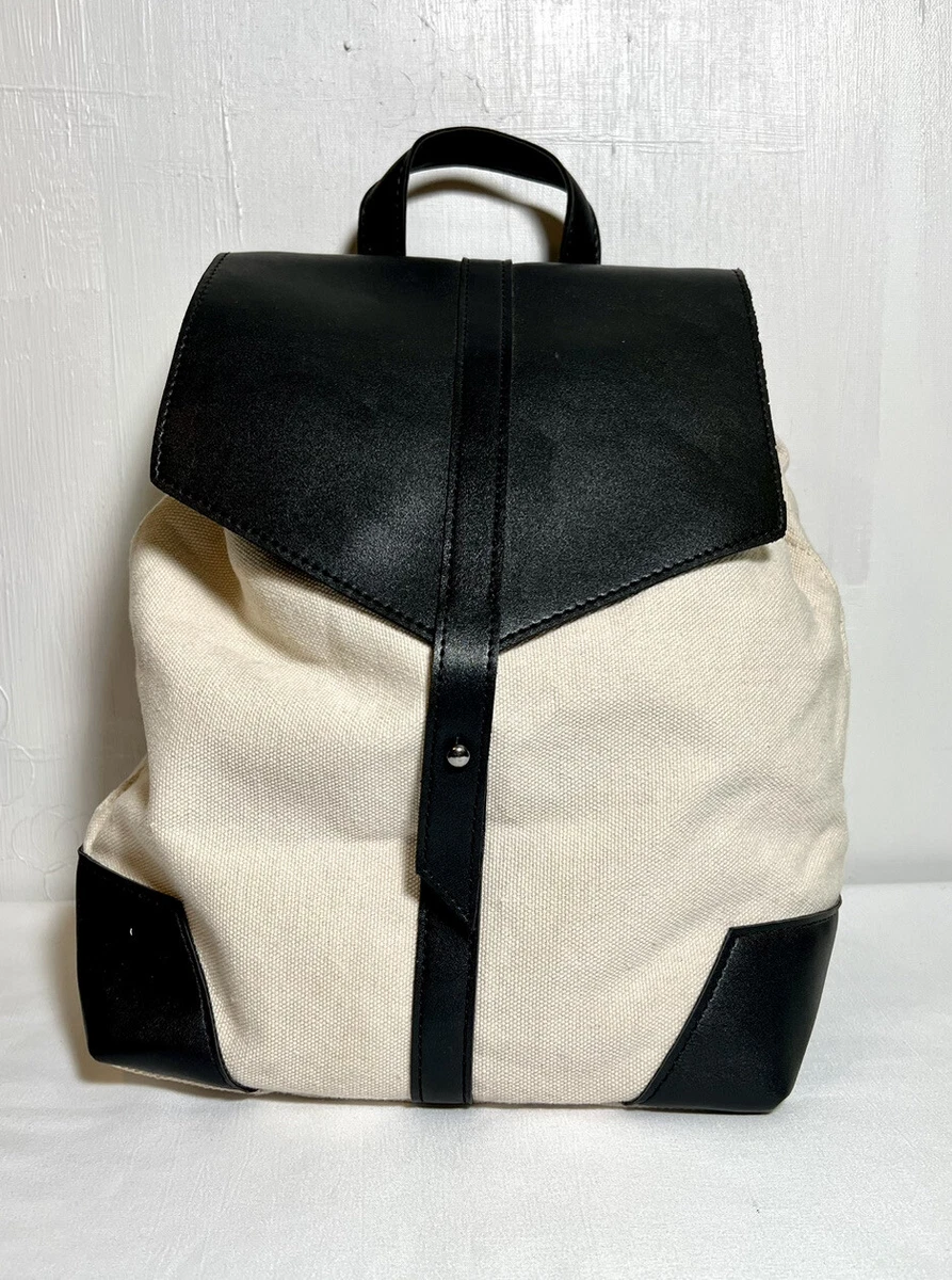 Deux Lux Canvas & Vegan Leather Convertible Demi Backpack w Adjustable  Straps