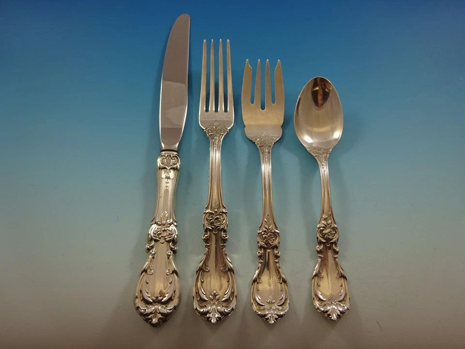 Conjunto de Talheres de Prata Esterlina Burgundy by Reed and Barton Para 8 Serviço 36 Peças - Imagem 3 de 4