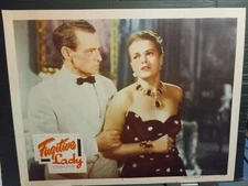 Lobby Card 1951 FUGITIVE LADY Janis Paige may have murdered her husband noir