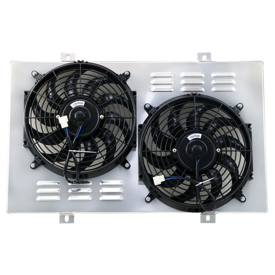 Cubierta y ventilador de radiador de aluminio para Ford Mustang/Pinto Mercury Cougar 1969-1973 Foto 2 de 4