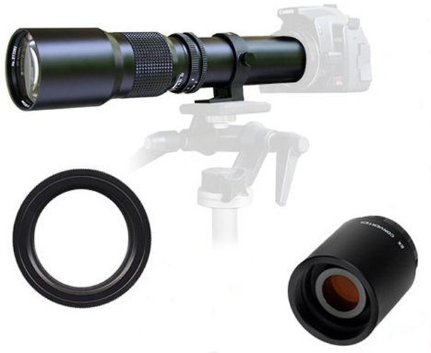 500mm/1000mm Telephoto Lens for Canon Digital Rebel T3I T2i T4i 600D 550D  500D