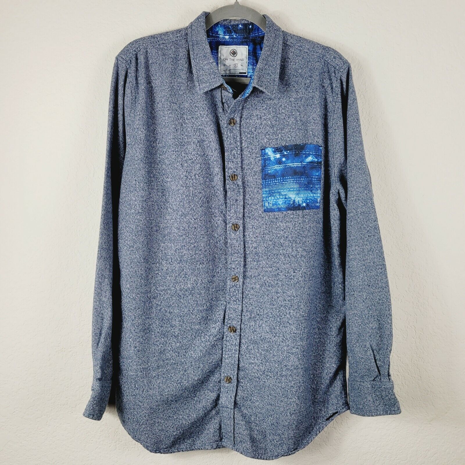 On The Byas Men's Casual Button Down Shirt Large … - image 2