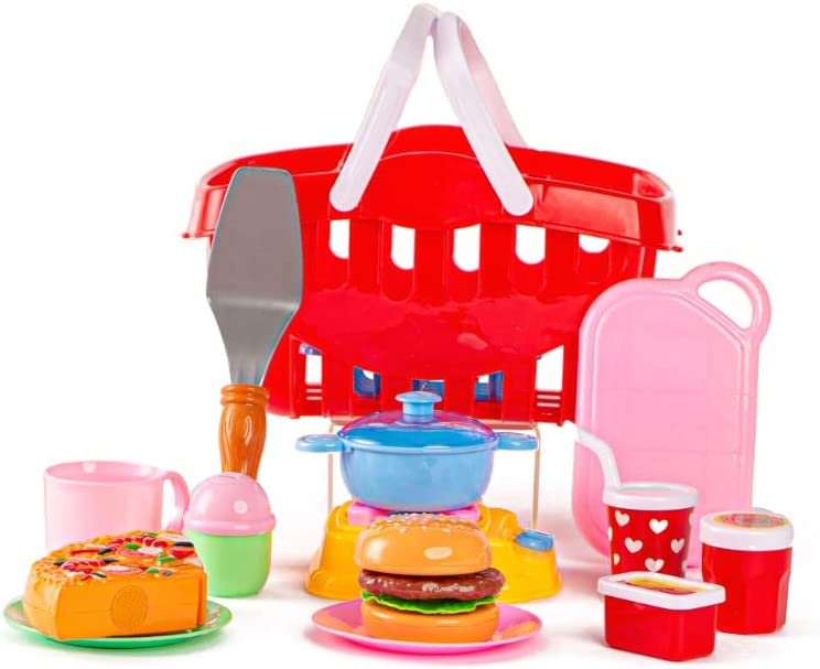 JoyKip Kids Pretend Toy Role Play Food Set for Children with Food