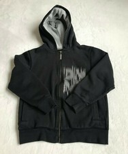 DKNY Boys Black Full Zip Hooded Fleece Jacket With Pockets Size M Chest 34"