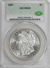 1887 Morgan Silver Dollar $1 CAC MS65 [BN836]