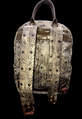 MCM Snakeskin Gold Studded Backpack | eBay display picture 2