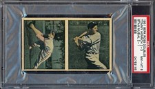 1951 Berk Ross Baseball Stan Musial 2-1 Tommy Henrich 2-3 PSA 8