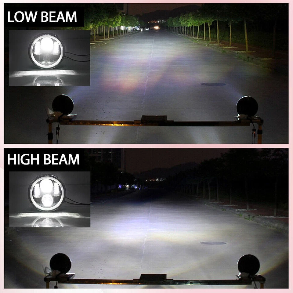 Faro LED negro alto bajo para Harley Davidson 5 3/4" para Dyna Sportster Bob 883 Foto 3 de 4