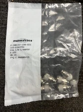 Pack of 10 Numatics F-INB103-108-021 Brass Adapter Fitting 1/8in -  1/4in Npt