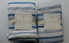 NWT-Lot/2 Pottery Barn Kids Yarn Dye Nautical Stripe Quilted Shams-Blue-Standard