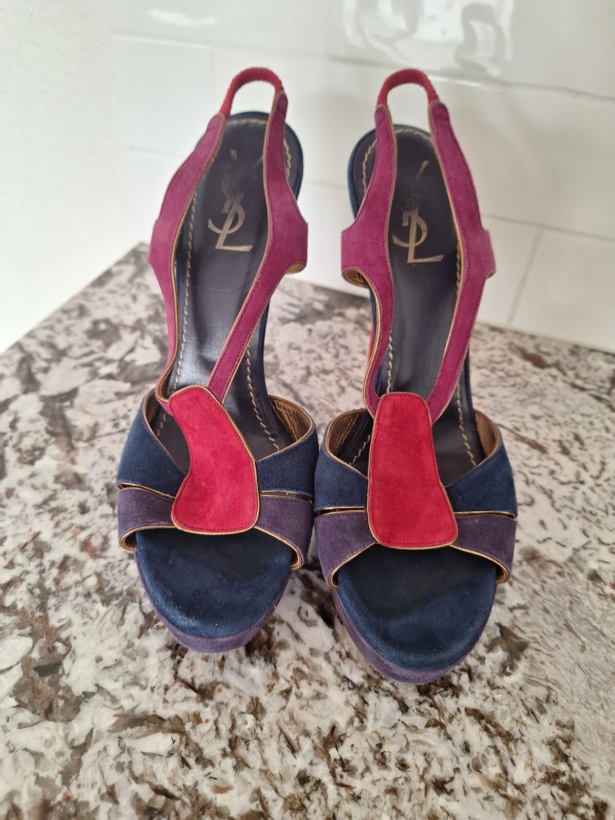 Sandalo multicolore con cinturini Yves Saint Laurent taglia 40