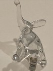 Elephant Miniature Clear Art Glass Figurine. Trunk Up For Luck 2.75" Clear Mini — photo 4
