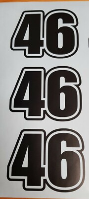 Rennnummer 4''x3'' Aufkleber Decal x3 THC46