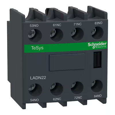 Schneider Electric LADN22 TeSys Deca auxiliary contact block 2 NO - 2 NC LC1D09