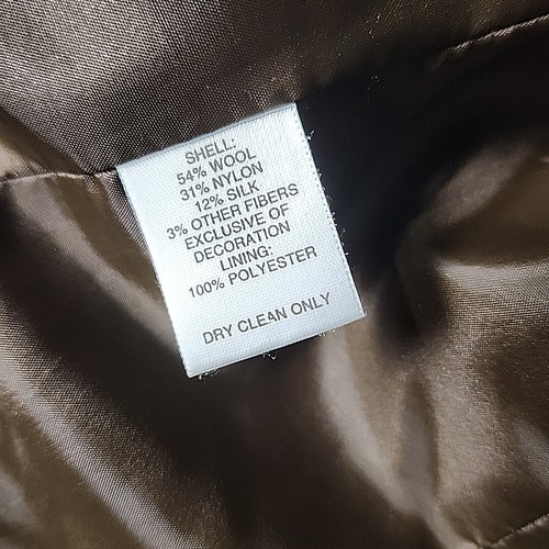 Talbots Damen Petite S Small braun italienischer Stoff Wolle Seide Mischung Blätter Weste - Bild 6 von 6
