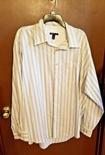 Van Heusen Men's Nice Striped Non Iron Long Sleeve Dress Shirt Size XL 17 17-1/2