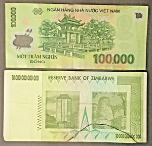100 000 Vietnamese Dong Banknote Ten 10 Trillion Zimbabwe Dollars Zim Note Ebay