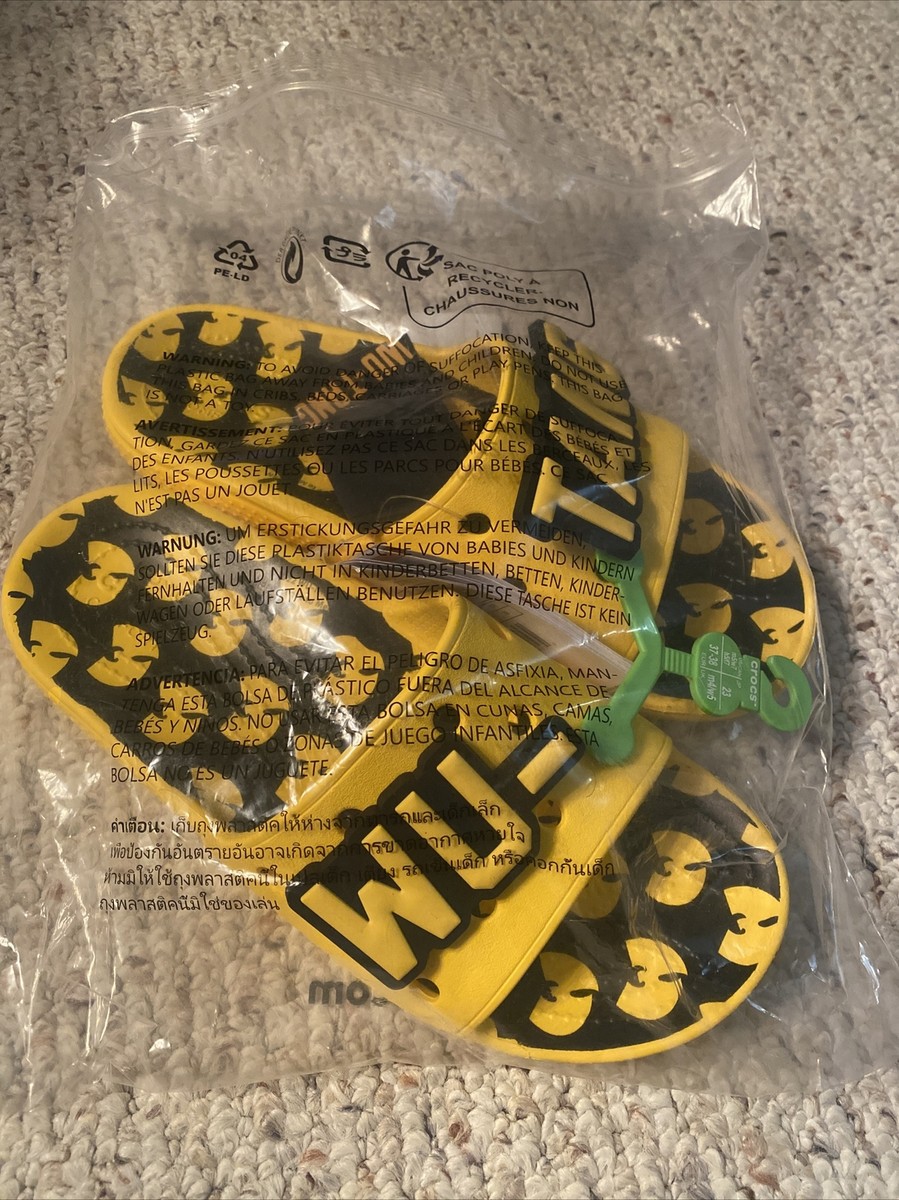 ポーラ Wu-Tang x Crocs Slides Sandals Flip Flop Shoes Mens Size 5 W7 In