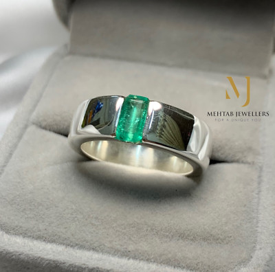 Natürlicher Smaragd Ring in 925 Sterling Silber | Handarbeit grüner Edelstein Schmuck