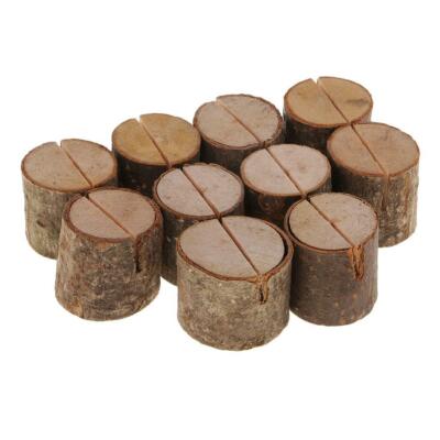10 Stück Naturholz Klotz Holz Nummer Name Tischkartenhalter Tischdeko