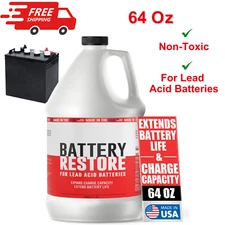 Battery Restore For Lead Acid Batteries - Made In USA - 64oz Formulated Solution