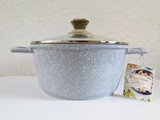 MASTERCLASS 9.5" 4.5 qt BLUE SPECK Casserole Pan Nonstick Steam Vent Ceramic 