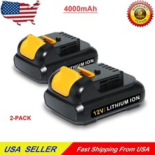2Pack 12v 4.0Ah 12 Volt XR Max Lithium Battery For Dewalt DCB127-2 DCB120 DCB121