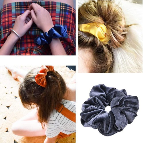 Hair Scrunchies 10 Pcs Velvet Elastic Hair Bands Scrunchy Hair Ties Ropes Scr... - Picture 2 of 6