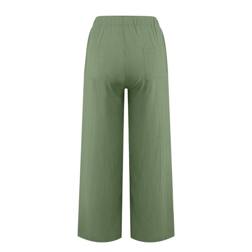 Women Cotton Linen Boho Elastic Waist Long Trousers Loose Harem Pants Plus Size - Picture 10 of 26