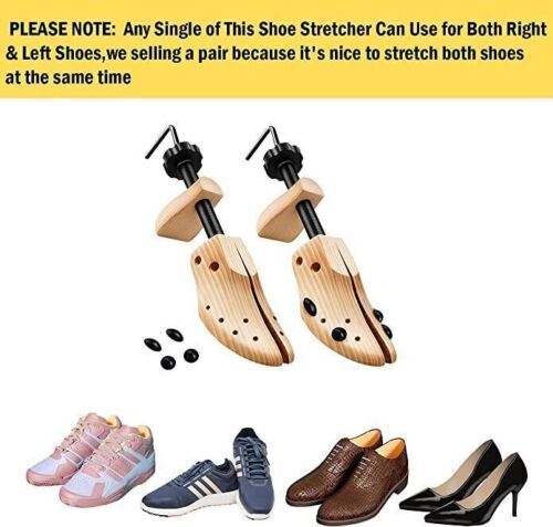 Expansor de zapatos ajustable de madera de 2 vías para hombres y mujeres talla US 5-13 - Imagen 5 de 12