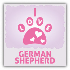Paw I Love German Shepherd Car Bumper Sticker Decal "SIZES"
