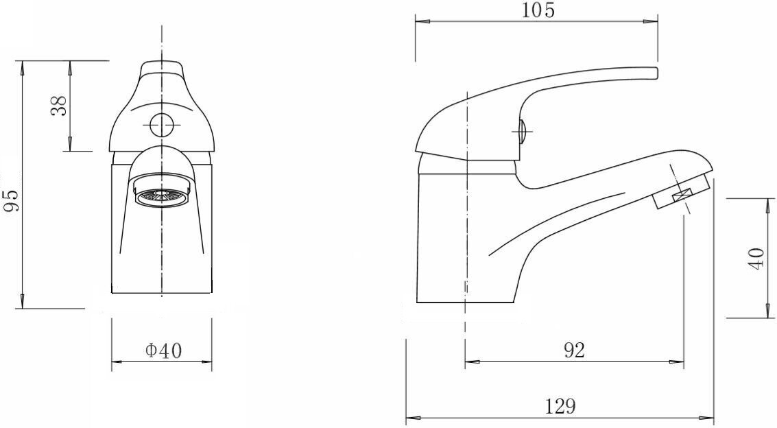 Mono Basin Mixer Tap Square Cloakroom Bathroom Bath Filler Sink Taps