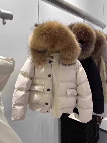 Luxurious Winter Women Big Real Fur Real Duck Down Short Parka Coat - Picture 4 of 26