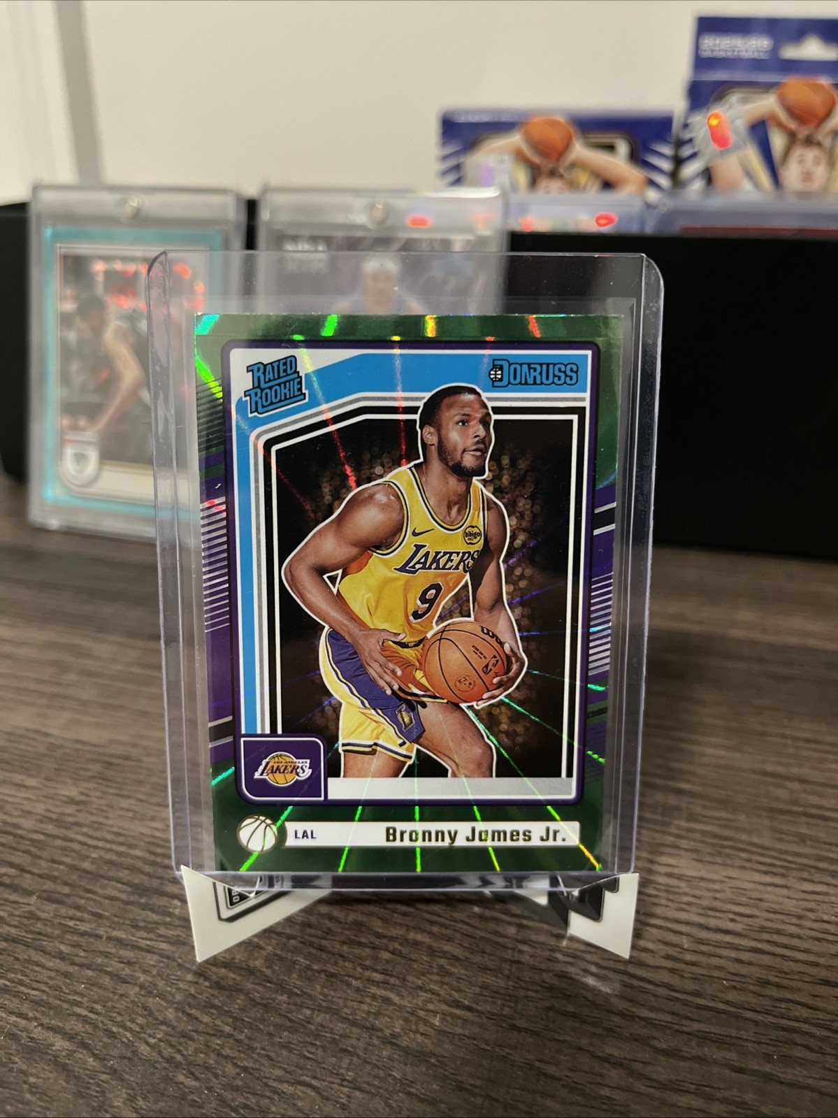 2024-25 Panini Donruss - Rated Rookie Bronny James #243 Holo Green Laser (RC)