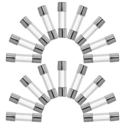  20 Stück flinke Glassicherungen, 125 V, 20 A, flinke Glasrohrsicherungen für