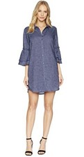 Splendid Size Large Chambray Ruffle Sleeve Button Front Shirtdress